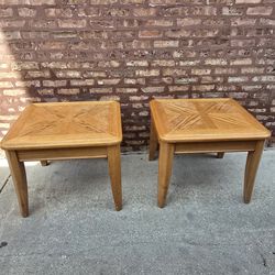 2 solid oak end tables, super sturdy and heavy