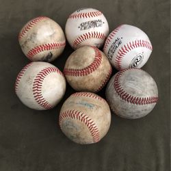 7 Baseballs For Batting Practice Rubber Coated