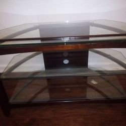$75 TV Stand Three Shelves Solid Glass Durable