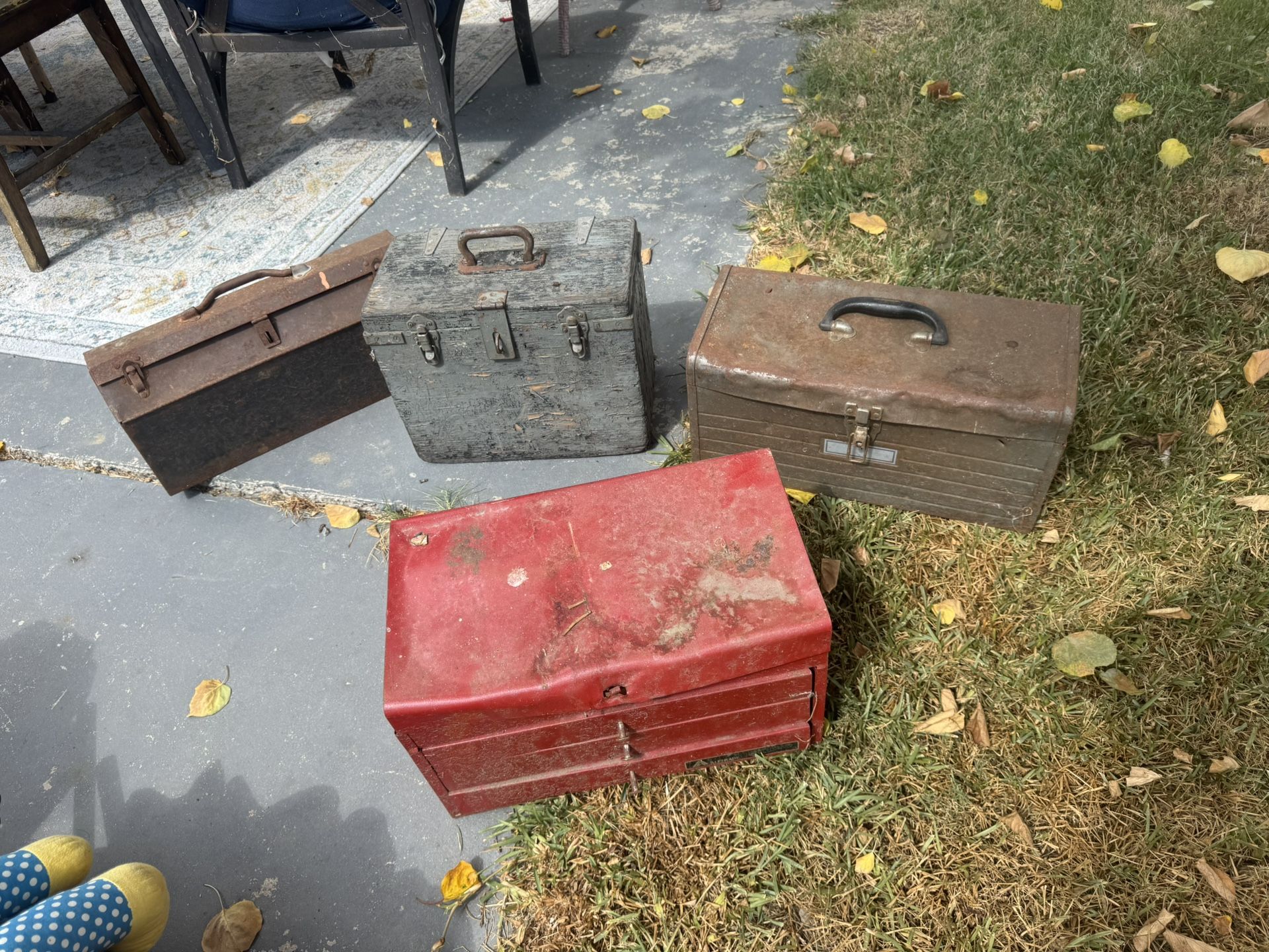 Vintage Tool Boxes Wood And Metal! $80 For All