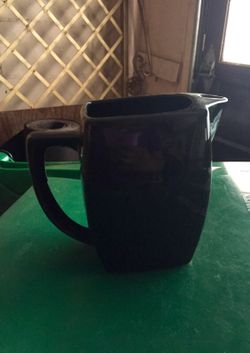 Black ceramic pitcher