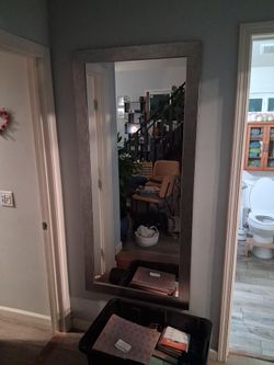 Large heavy silver wall mirror