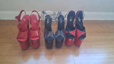 Pleaser 8 Inch Platform Heels – 3 Pairs, Size 8 & 9 – Pole Dance Heels