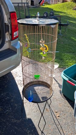 Large Round Bird Cage with Stand