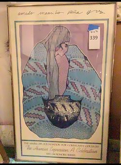 Signed Amado Maurilio Peña Jr. Framed Art Poster – 1983–84