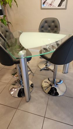 Triangle Glass And Metal Dining Table