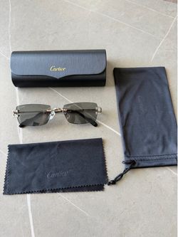 Cartier Rimless Sunglasses with Case (White gold)