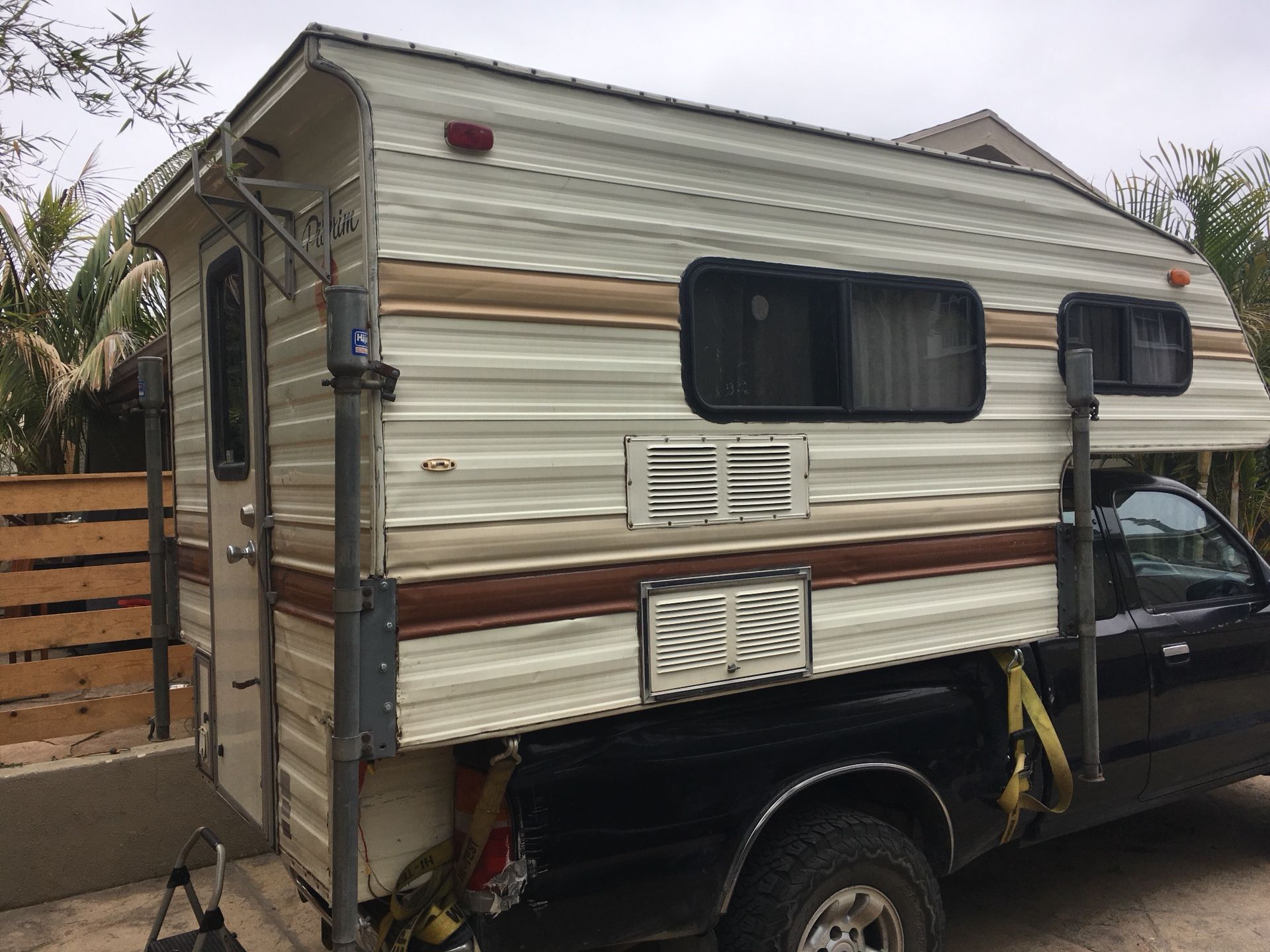 ‘87 Pilgrim cab over camper