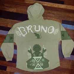Disney Encanto Bruno Hoodie Spirit Jersey Adult M Glow in the Dark Green