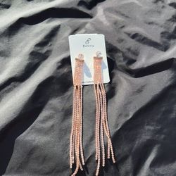 Rose Gold Long Earrings