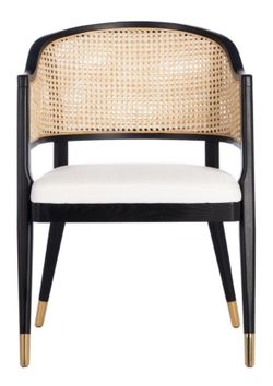 NEW Caned Back Arm Chair With Black Frame