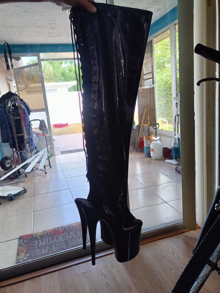 Pleasers Thigh High Stilettos