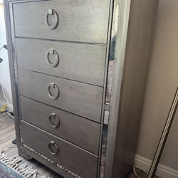 Tall Mirror Detailed Dresser