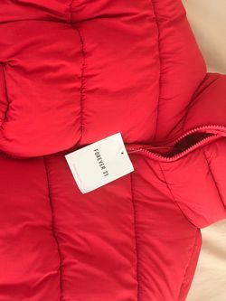 Forever 21 Red Cropped Puffer Jacket