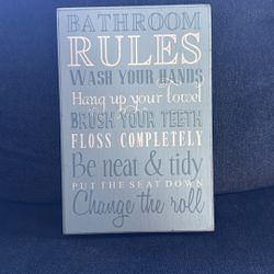Rustic Bathroom Plaque