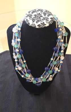 19" 6 Strand Costume Jewelry Necklace