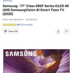 Brand new Samsung S85 77” OLED tv