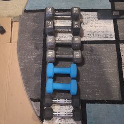 Dumbbells 4 Sets Together  20lbs 15lbs  10lbs 5lbs Total $70