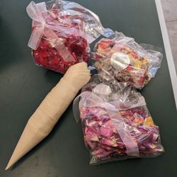 freeze dried petals + cones for wedding toss or decor 