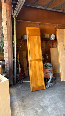 By folding closet doors.