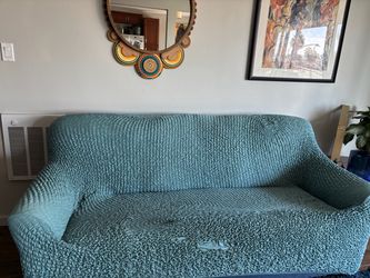 Comfortable denim couch with cover