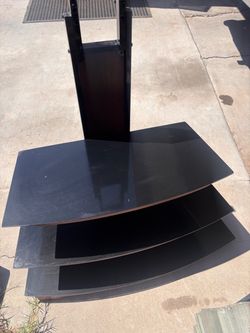 Black 3-Tier TV Stand with Mount
