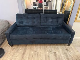 Navy Blue Tufted Couch