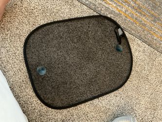 Black mesh sunshade with suction cups.
