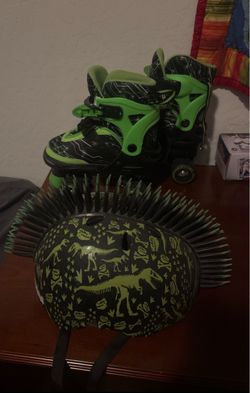 Kids’ Roller Skates + Dinosaur Helmet — $25 OBO