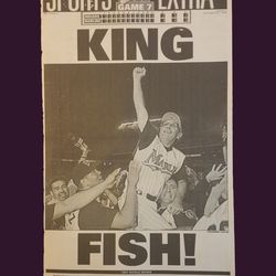 Marlins 1997 World Series championship original newspaper page