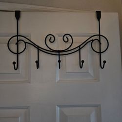 Metal 5 hook over the door hanger