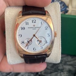 Vacheron 40mm Rose Gold Rolex Cartier Patek Buy sale Trade Box Papers 