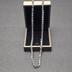Moissanite Tennis Chain Necklace S925 Silver VVS D Color 20”