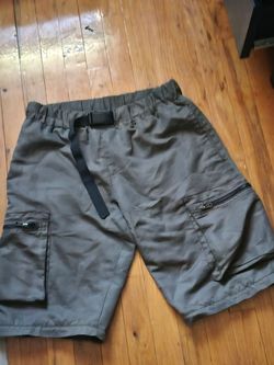 Olive Green Cargo Shorts with Belt