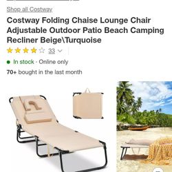 Folding Lounge Chair New $65