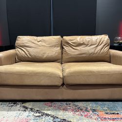 Pottery Barn Leather Couch 