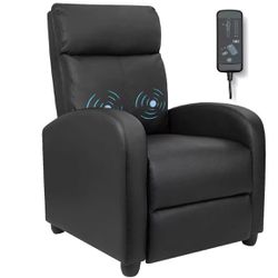 Black Leather Chair With Vibration Lower Back