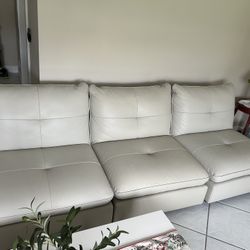 3 Sectional White Couch 