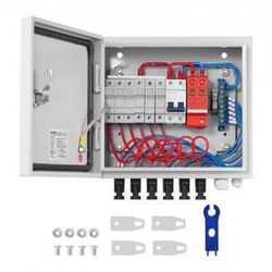 New VEVOR PV Combiner Box, 6 String, Solar Combiner Box with 10A Rated Current Fuse 63A Circuit Breaker