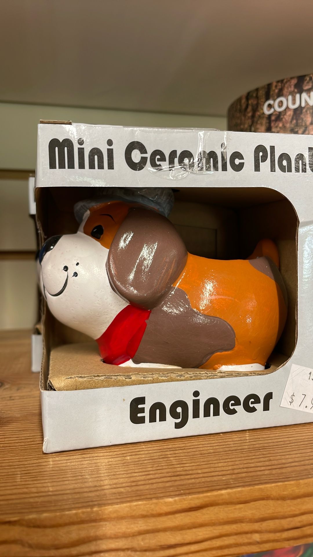 Mini Engineer, Dog Planter Ceramic