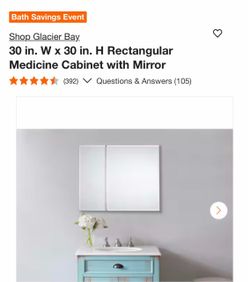 Glacier Bay 30x30 Medicine Cabinet with Mirror