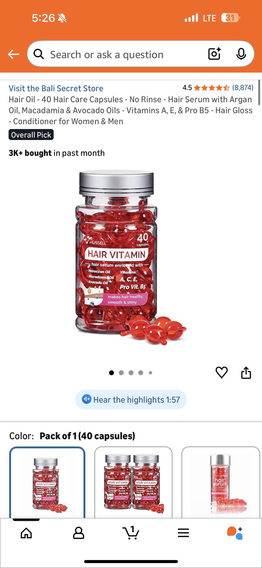 Viral Hair Serum Capsules