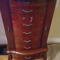 Antique Wooden Jewelry Box 