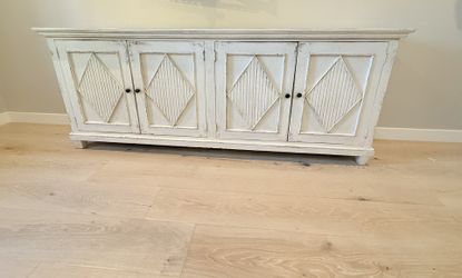 ✨ Potato Barn Distressed Farmhouse Credenza / Sideboard / Console