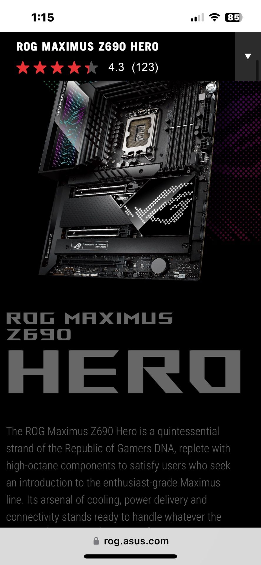 Rog Maximus Z690 Hero