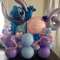 Stitch Balloon Stack – Custom Party Decor