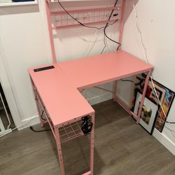 L - Desk - Pink (New)