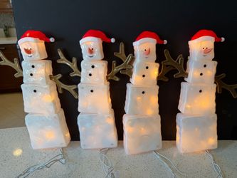 Light-Up Snowman Christmas Decorations Set of 4