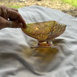 Carnival Glass Small Bowl Dish Unique Shape