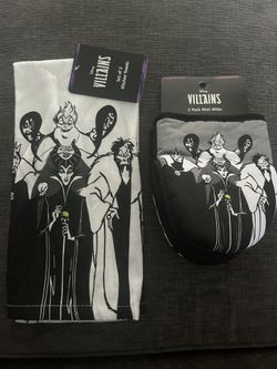 Disney Villains Set of 2 Kitchen Towels & 2 Mini mitts